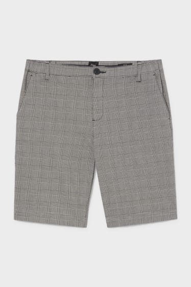 Uomo - Shorts - flex - a quadretti - grigio chiaro