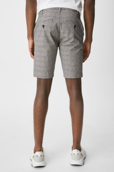 Uomo - Shorts - flex - a quadretti - grigio chiaro