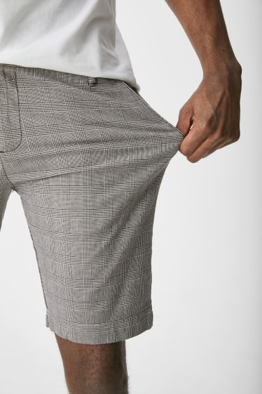 Hombre - Shorts - flex - de cuadros - gris claro