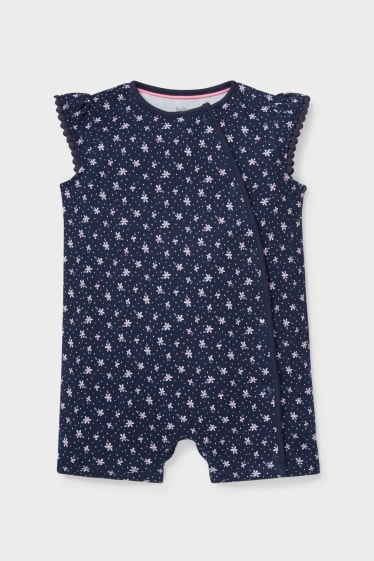 Bebés - Pijama para bebé  - de flores - azul oscuro