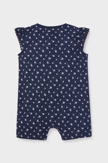 Baby's - Babypyjama - gebloemd - donkerblauw