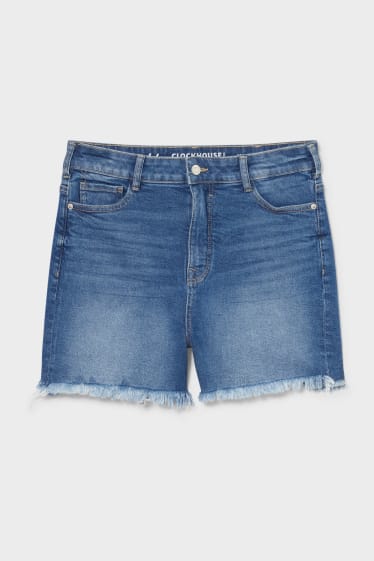 Dames - CLOCKHOUSE - korte spijkerbroek - jeansblauw