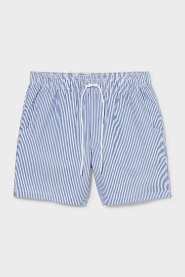 Uomo - Shorts da mare - a righe - blu / bianco