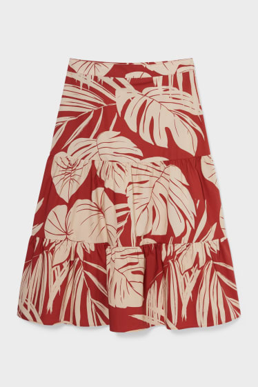 Women - Skirt - red / beige