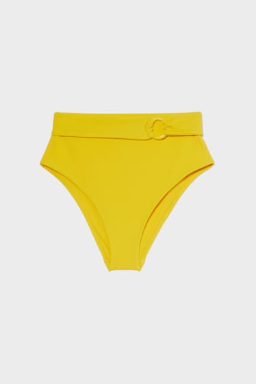 Donna - Slip bikini - a vita alta - giallo