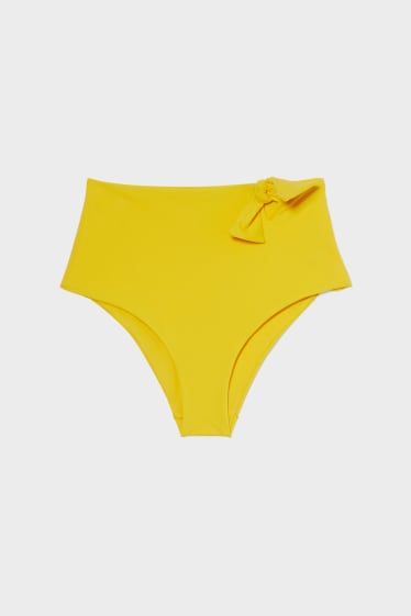Kobiety - Dół od bikini z supełkiem - wysoki stan - żółty