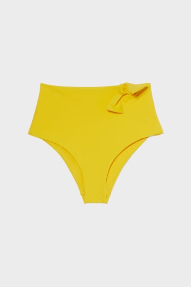 Women - Bikini bottoms with knot detail - high rise - yellow