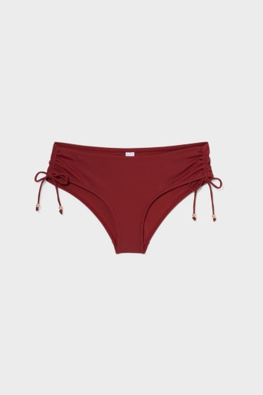 Donna - Slip bikini - coulotte - vita media - rosso scuro