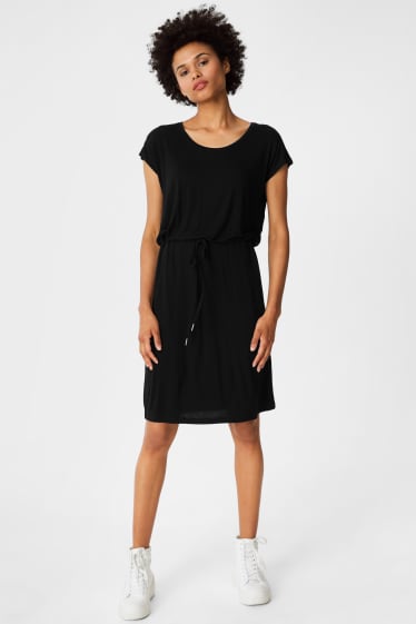 Mujer - Vestido básico estilo camiseta - negro