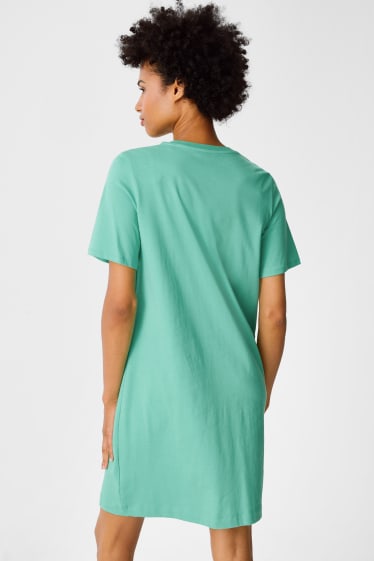 Mujer - Vestido básico estilo camiseta - verde menta