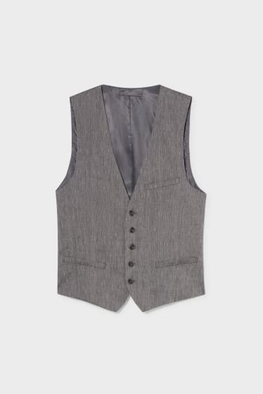Hommes - Veston de costume - regular fit - stretch - lin mélangé - gris chiné