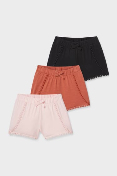 Niños - Pack de 3 - shorts deportivos - rosa