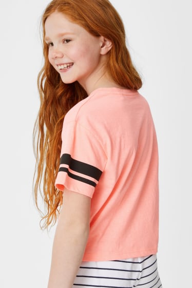 Niños - Camiseta de manga corta - rosa fosforito