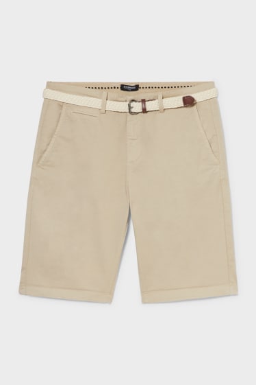 Heren - CLOCKHOUSE - Shorts met riem - beige