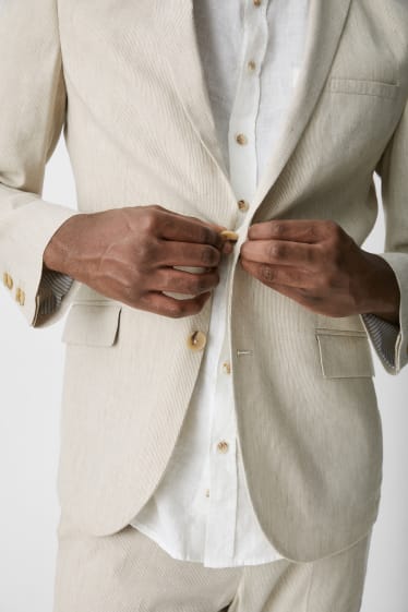 Men - Mix-and-match tailored jacket - slim fit - stretch - creme