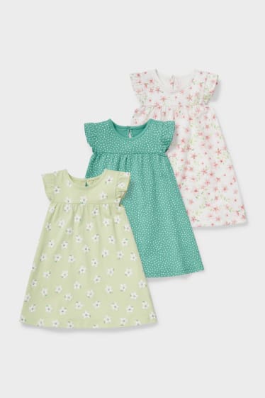 Neonati - Confezione da 3 - vestito per neonate - verde chiaro