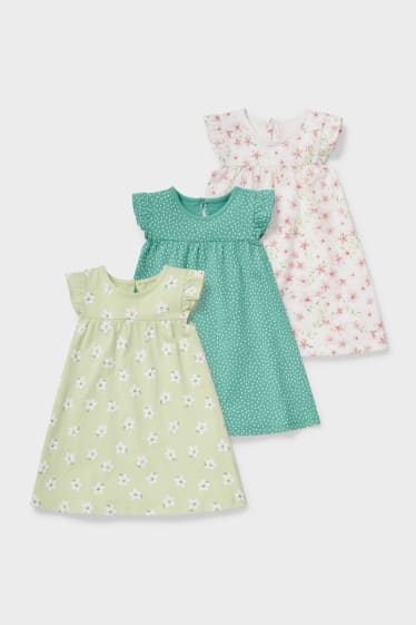 Baby's - Set van 3 - babyjurk - lichtgroen