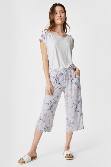Femmes - Pantalon de pyjama - gris clair chiné