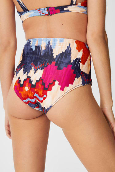 Women - Bikini bottoms with knot detail - high rise - multicoloured