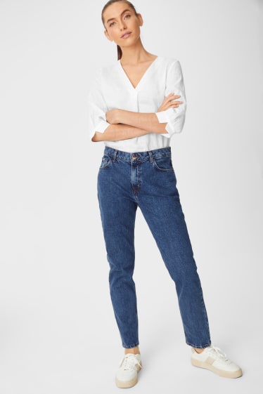 Damen - Premium Straight Tapered Jeans - jeans-blau