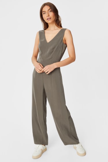 Dames - Jumpsuit - donkergroen