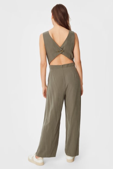 Dames - Jumpsuit - donkergroen