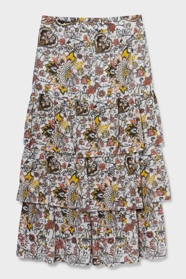 Women - Skirt - floral - creme