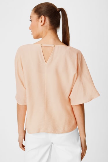 Women - Blouse with knot detail - apricot