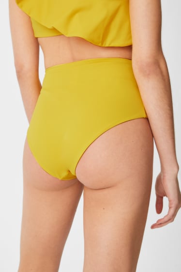 Donna - Slip bikini dettaglio nodo - vita alta - giallo