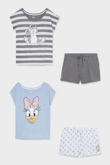 Dames - Set van 2 - pyjama - Disney - wit / lichtblauw