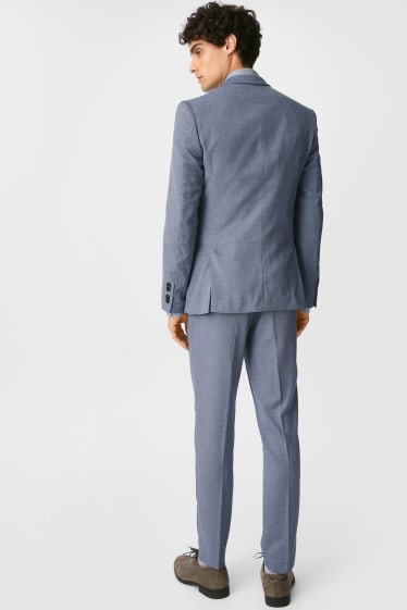 Uomo - Completo con cravatta - regular fit - stretch - 4 pezzi - blu