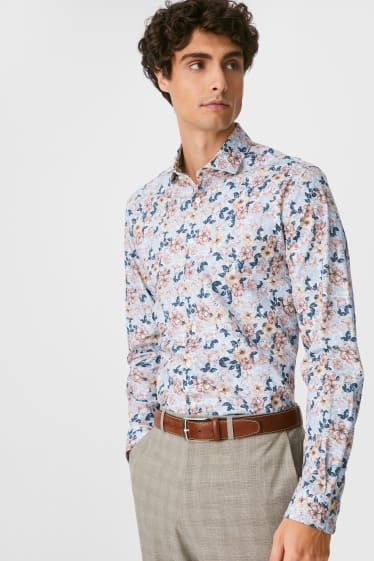 Pánské - Business košile - slim fit - snadné žehlení - barevná
