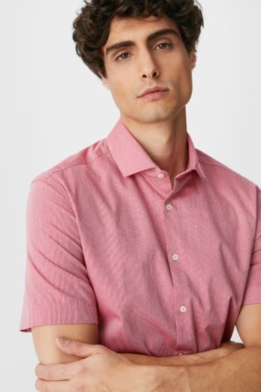 Hombre - Camisa de oficina - slim fit - cutaway - rojo jaspeado