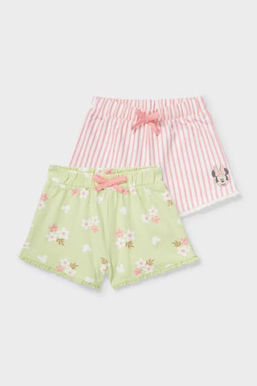 Bébés - Lot de 2 - Minnie Mouse - shorts en molleton pour bébé - rose