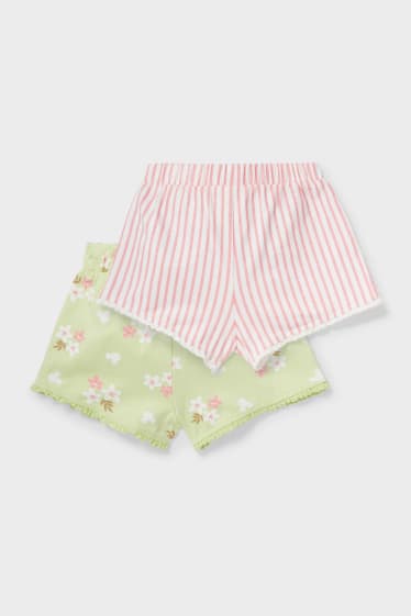 Bébés - Lot de 2 - Minnie Mouse - shorts en molleton pour bébé - rose