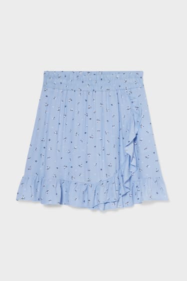 Kobiety - CLOCKHOUSE - spódnica - w kwiatki - jasnoniebieski