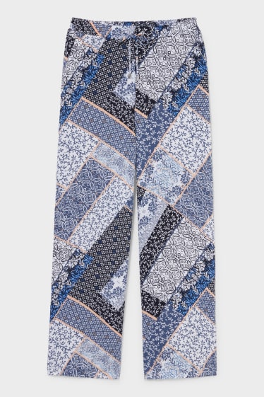 Women - Cloth trousers - palazzo - dark blue