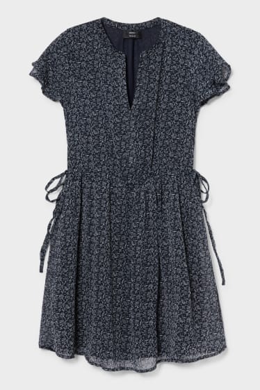 Women - Fit & flare dress - floral - dark blue
