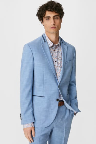 Uomo - Blazer coordinabile - slim fit - stretch - blu melange