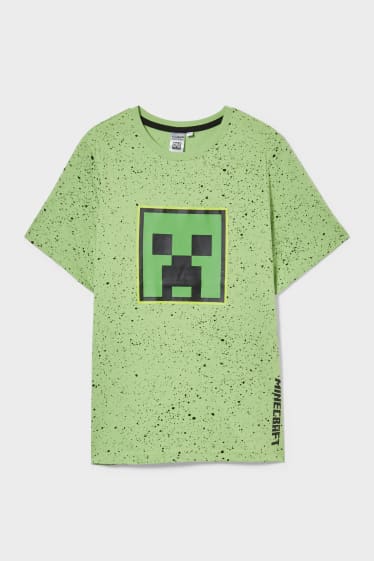 Dzieci - Minecraft - koszulka z krótkim rękawem - jasnozielony