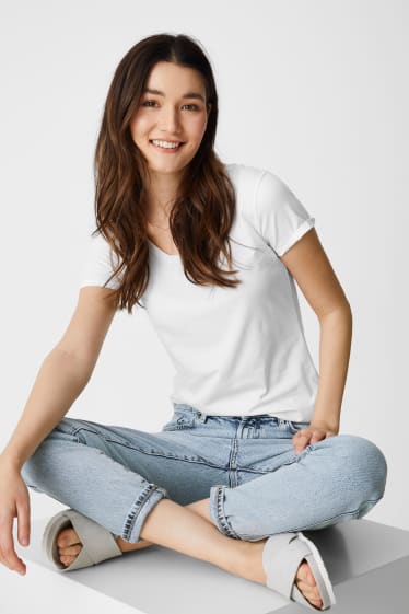 Damen - Slim Tapered Jeans - jeans-hellblau