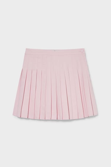 Femmes - Mini-skort ornée de plis - rose