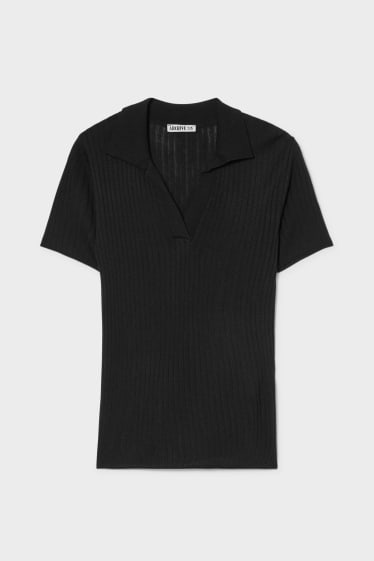 Teens & young adults - Polo shirt - ribbed - black