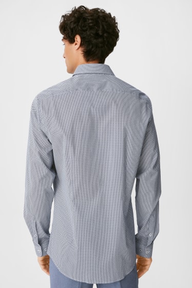 Herren - Businesshemd - Slim Fit - Kent - dunkelblau / weiß