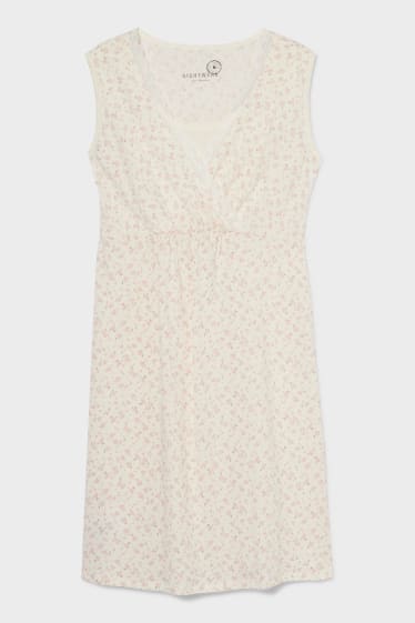 Women - Nursing nightdress  - floral - creme