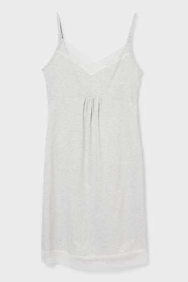 Donna - Camicia da notte per allattamento - grigio chiaro melange