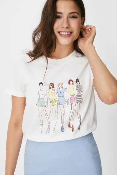 Women - T-shirt - cremewhite