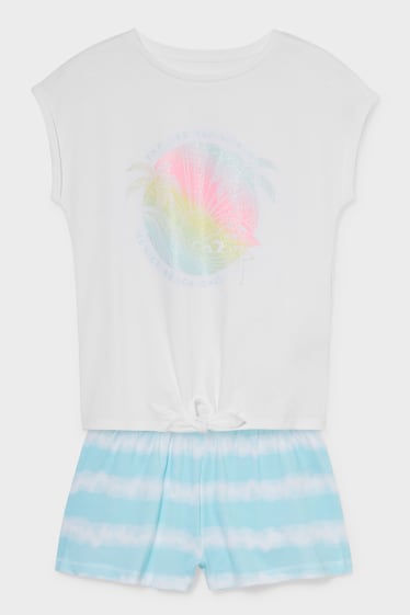 Children - Short pyjamas  - 2 piece - light turquoise