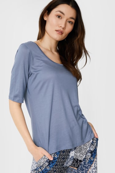 Mujer - Camiseta de lyocell - azul