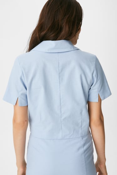Teens & young adults - Cropped blouse - light blue